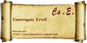 Csernyus Ernő névjegykártya