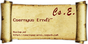 Csernyus Ernő névjegykártya