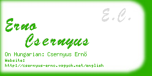 erno csernyus business card