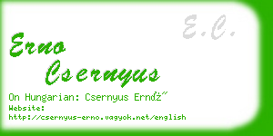 erno csernyus business card